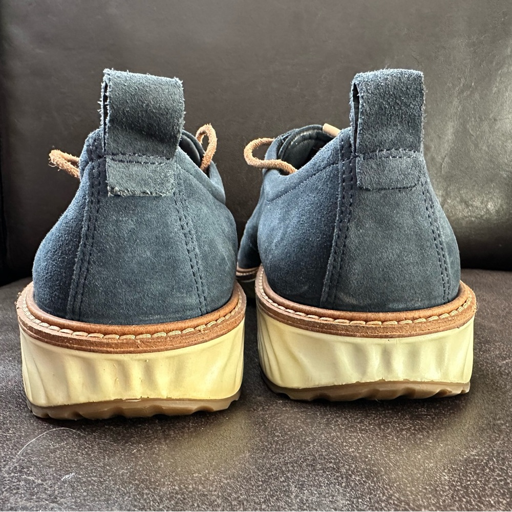 Ecco Dark Blue Suede Lace-Up Derbys - Picture 4 of 10